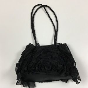 Blooming Black Rosette Bag